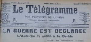 Le Télégramme du 29 juillet 1914
