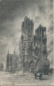 Lycée 1914 Reims Cathédrale en feu